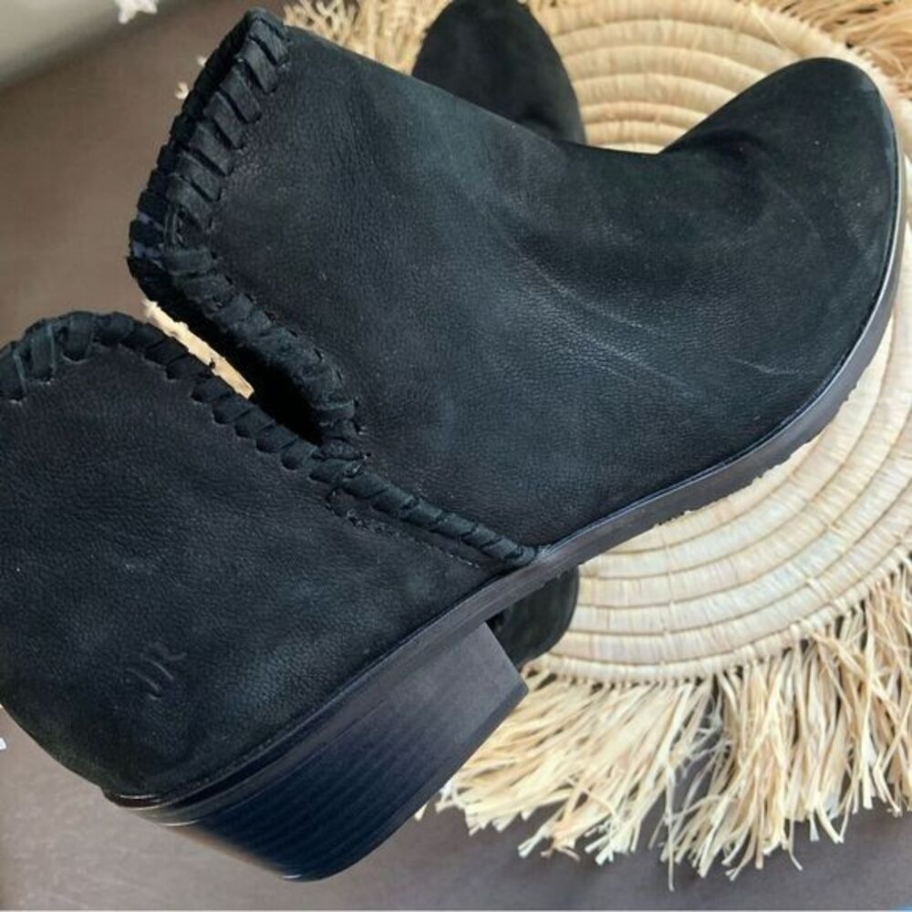 JACK ROGERS Women's Layla Black Suede Heeled Ankle Boots Size 11 - Picture 12 of 16